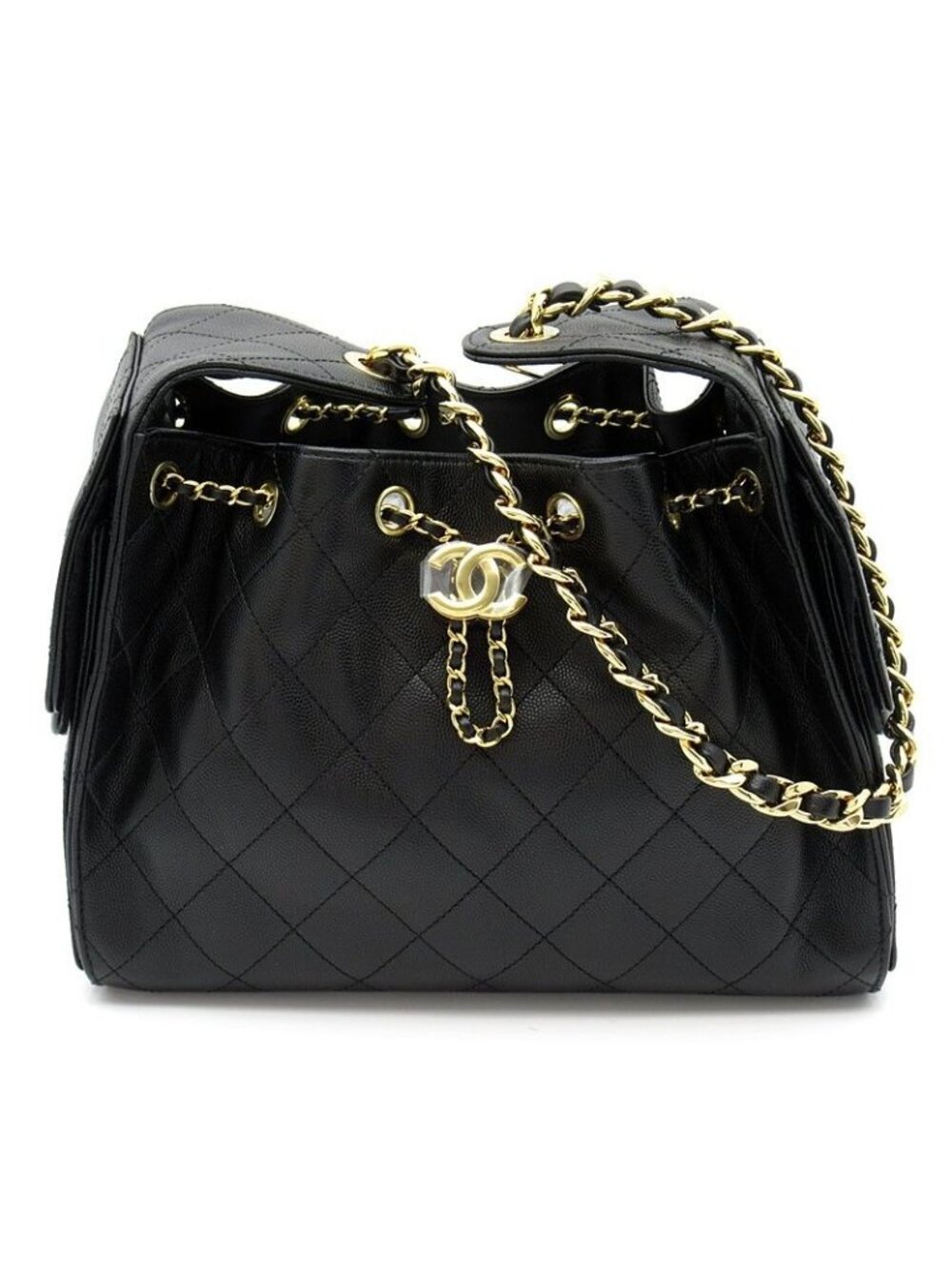 Chanel 25 Small Handbag Caviar Leather Black